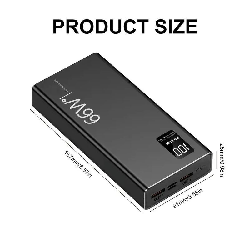 66W 20000mAh Fast Charger Power Bank Portable