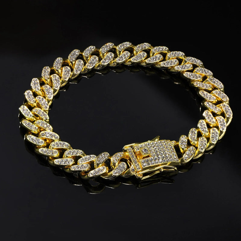 Gold Color Cuban Chain Bracelets