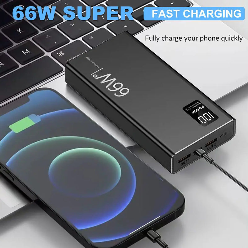 66W 20000mAh Fast Charger Power Bank Portable